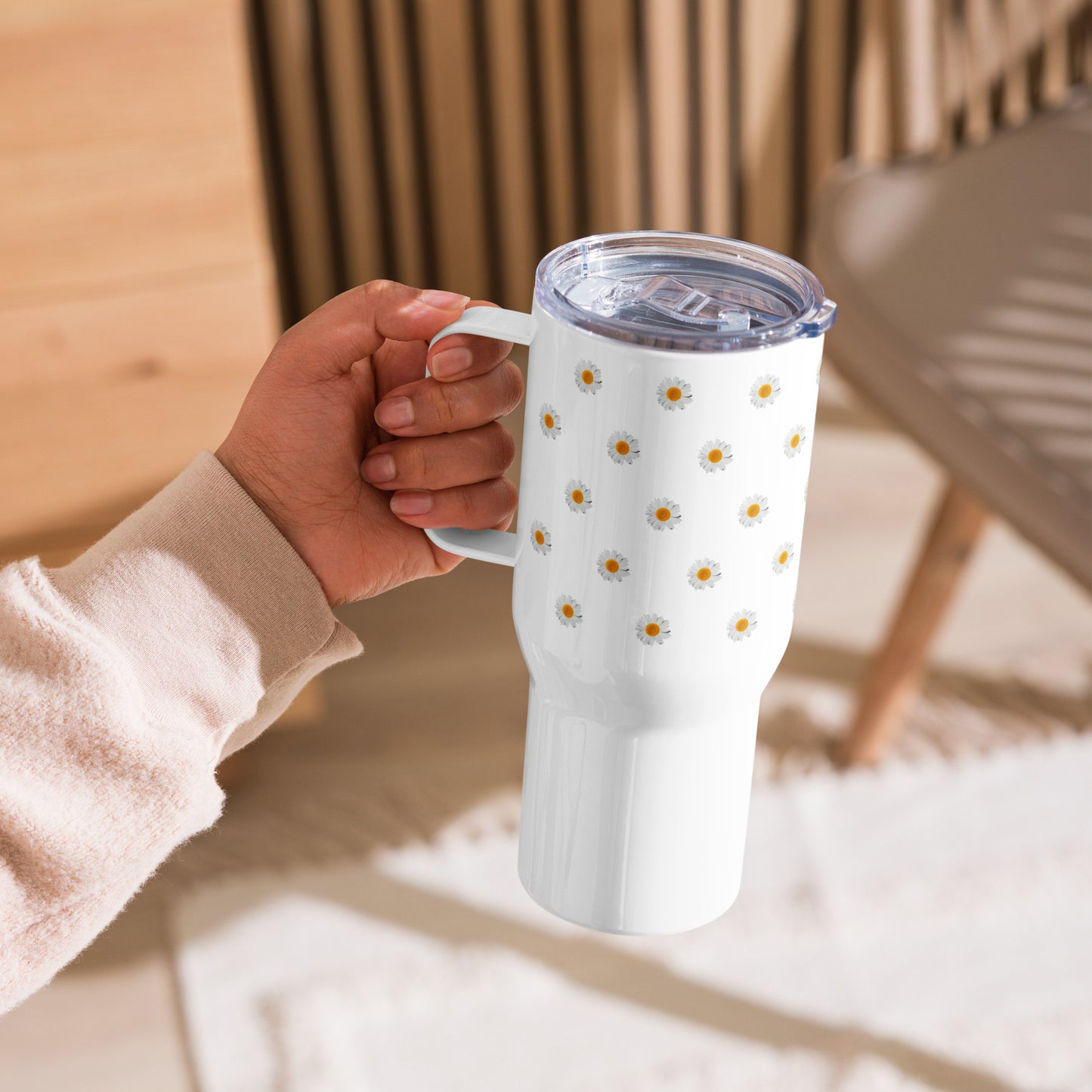 Daisy travel mug with handle